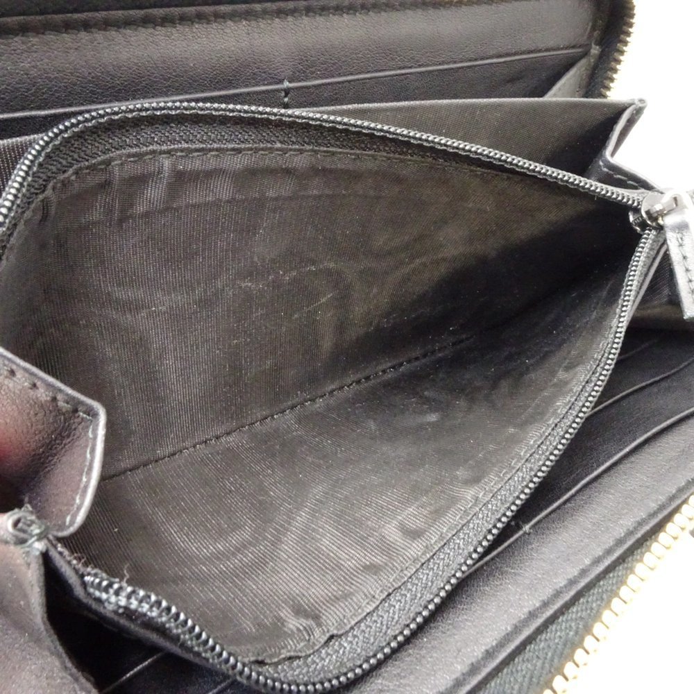 Gucci Long Wallet Round Zipper Micro Leather Black - Picture 4 of 6